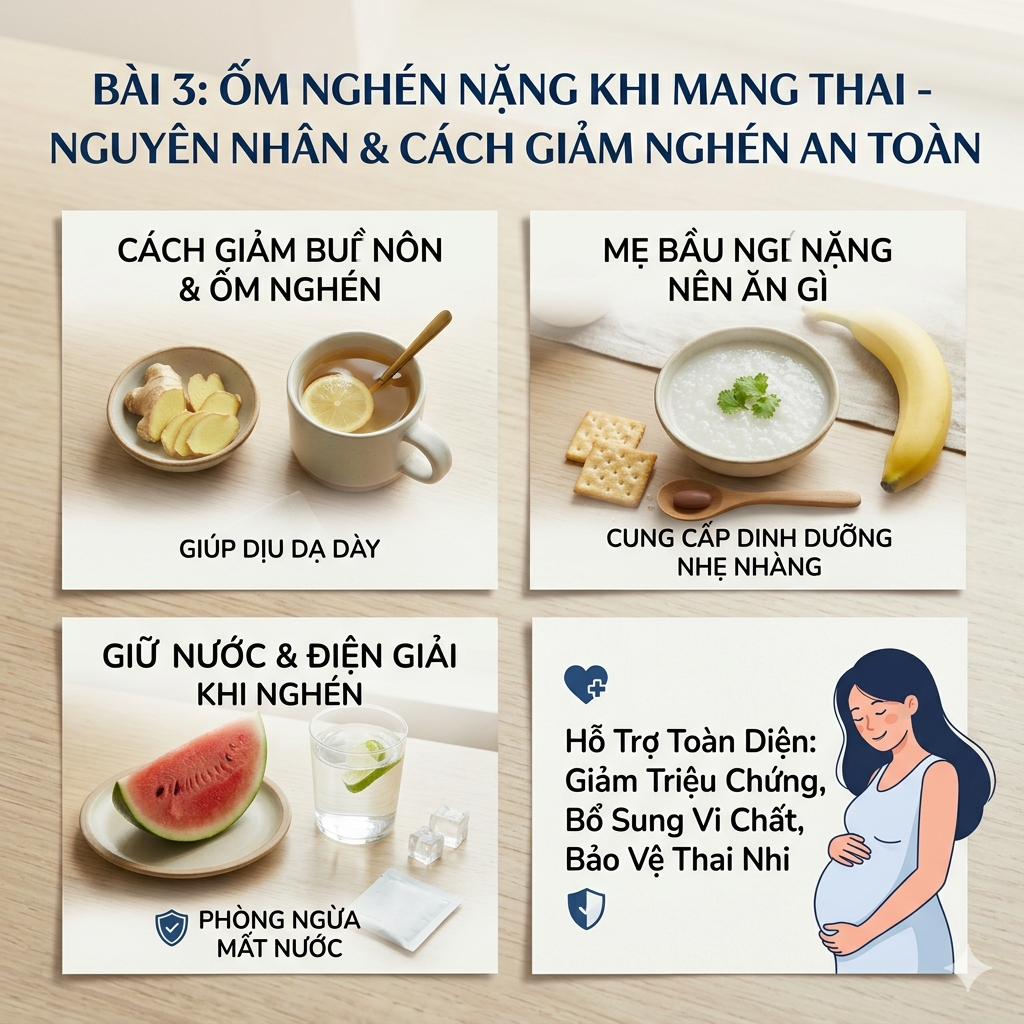 Ốm nghén nặng khi mang thai: Nguyên nhân và cách giảm nghén an toàn