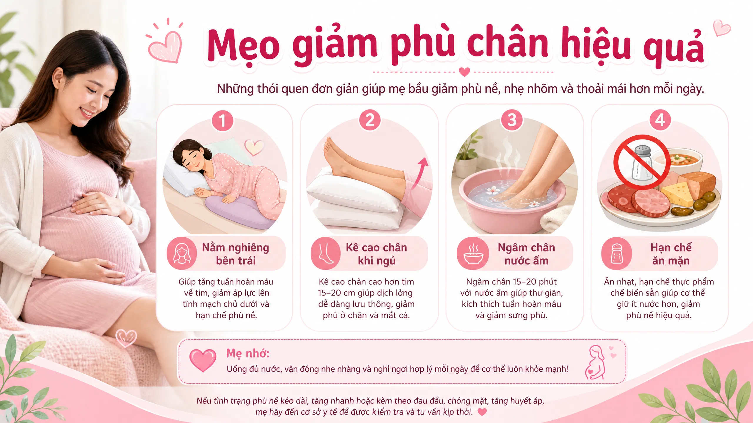 Mẹo giảm phù chân cho bà bầu