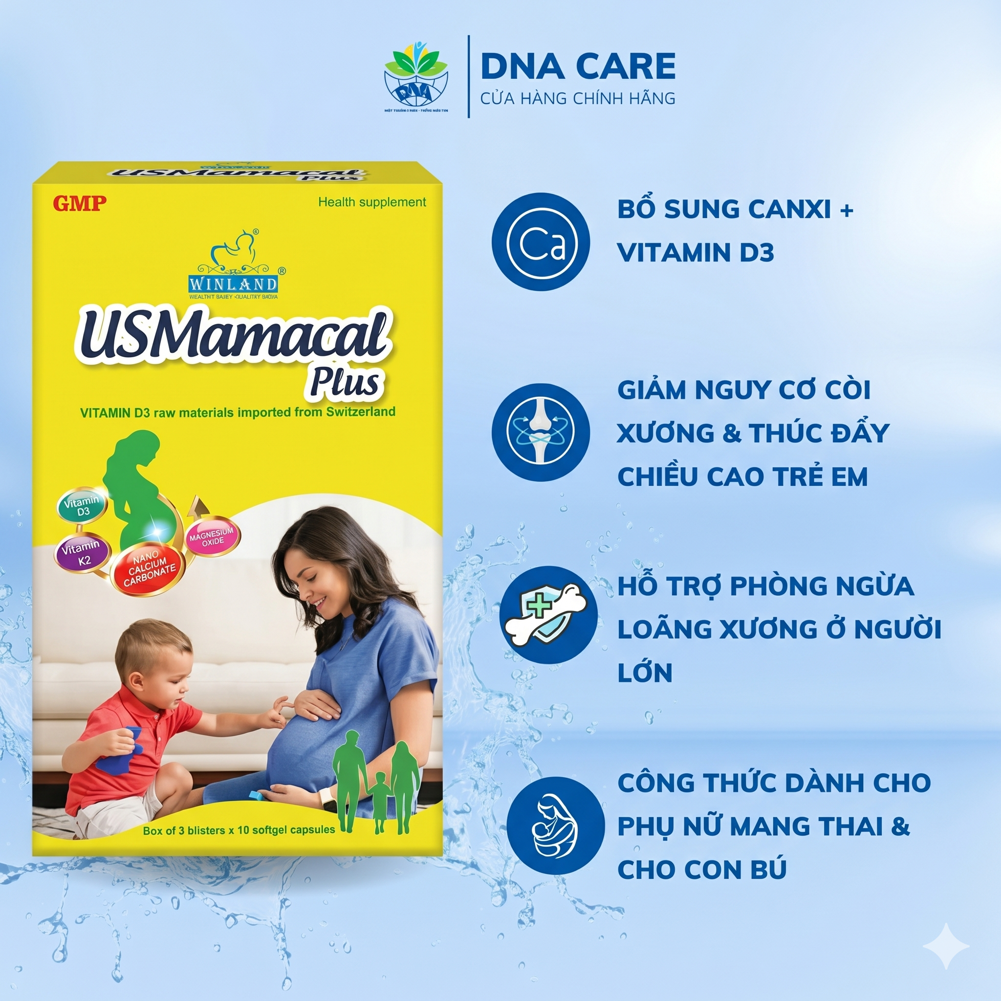 Viên uống bổ sung canxi USMAMACAL PLUS – Hỗ trợ xương răng chắc khỏe, giảm nguy cơ loãng xương