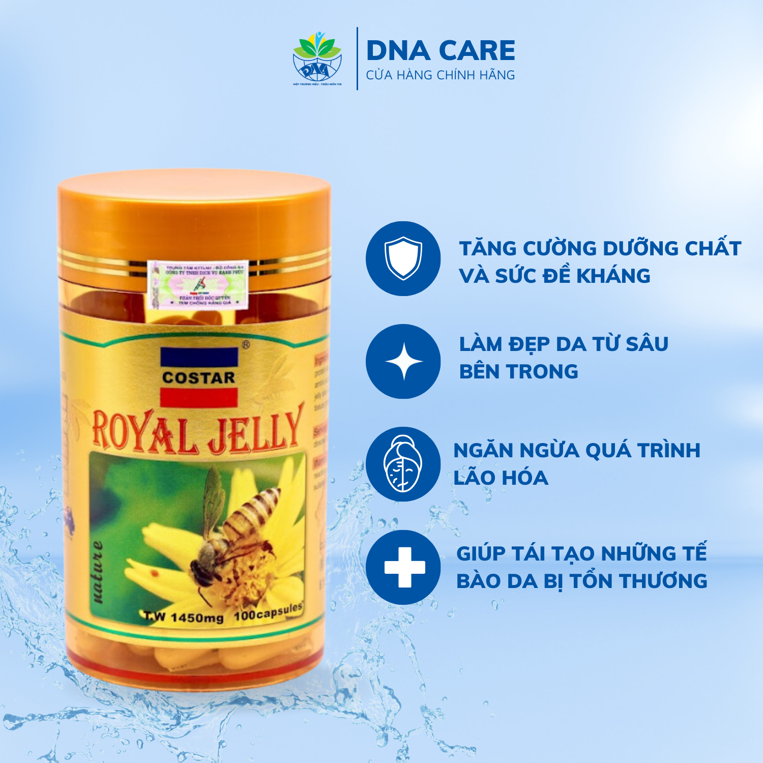 Viên uống sữa ong chúa Royal Jelly hàm lượng 1450mg hộp 365 viên