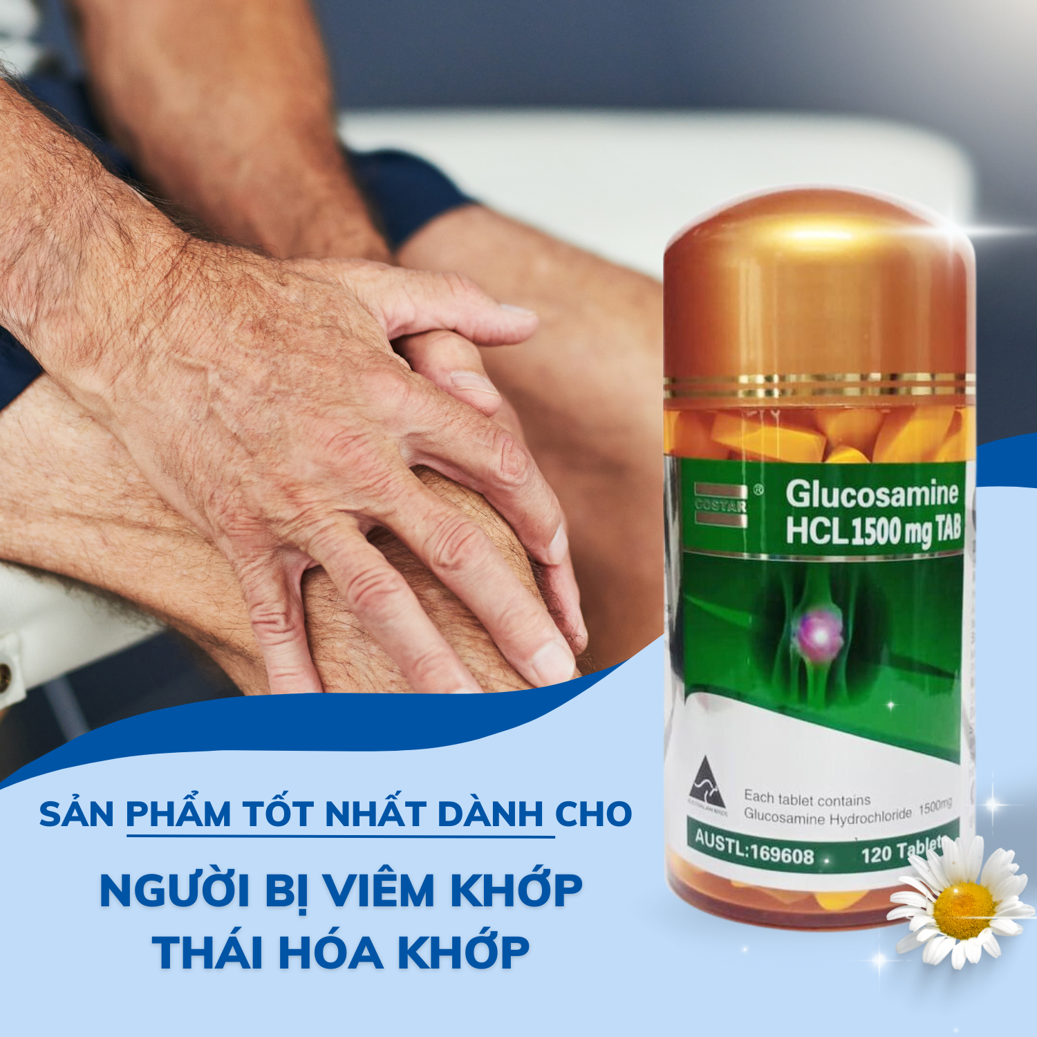 Viên uống Glucosamine HCL bổ xương khớp Costar hộp 30 viên